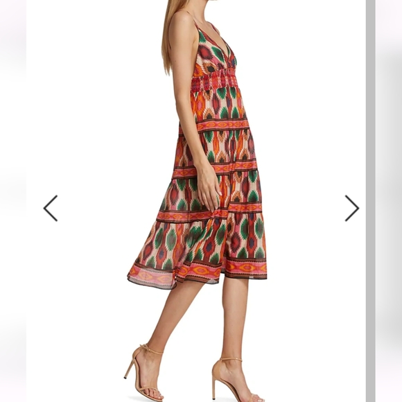 alice + olivia Santina Lace Tiered Midi Dress - Picture 3 of 12